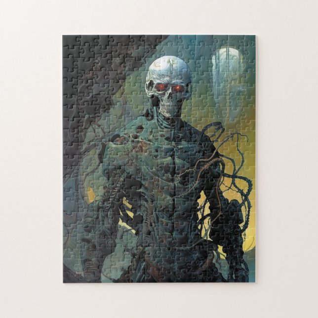 Quebra-cabeça Cyborg Skeleton Futurística Science Fiction (Vertical)