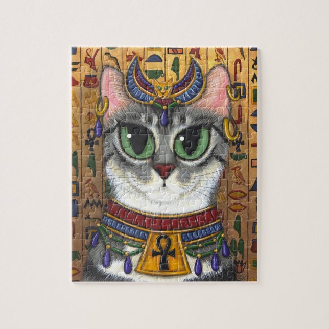 Quebra-cabeça da arte de Bastet do egípcio do gato (Vertical)
