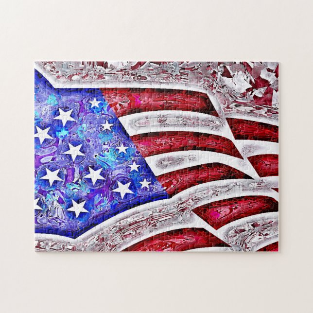 Quebra-cabeça da BANDEIRA AMERICANA (Horizontal)