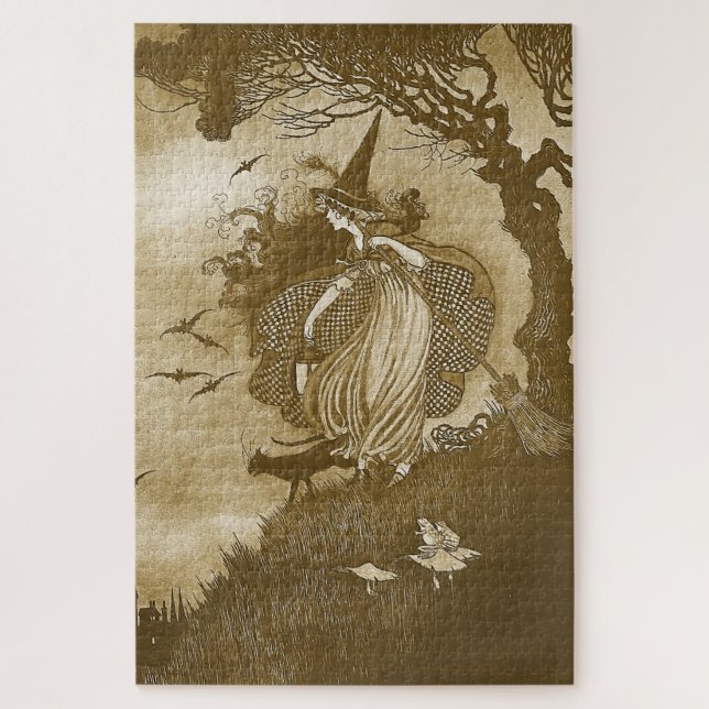 Quebra-cabeça da Bruxa Retro (Vertical)