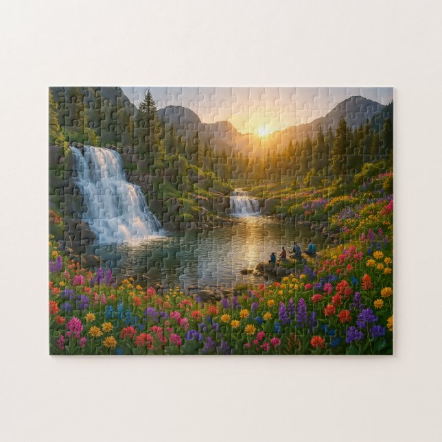 Quebra-cabeça da Cachoeira da Montanha Pacífica ao (Horizontal)