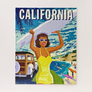 Quebra-cabeça da California Retro Surfer Girl