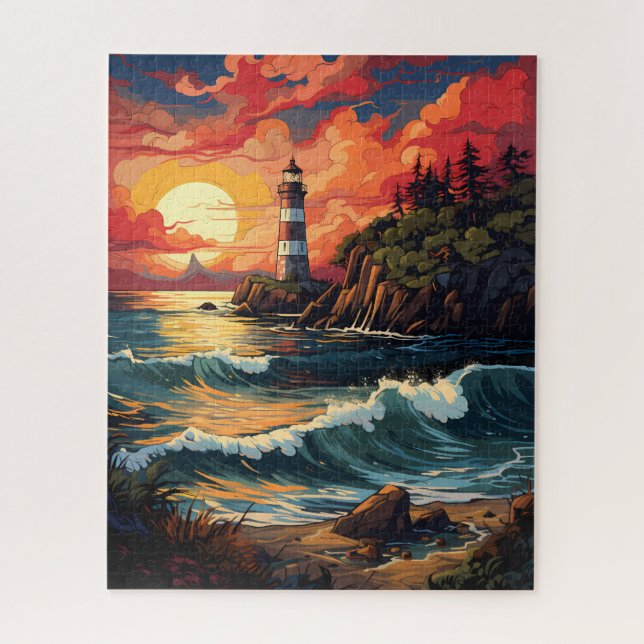 Quebra-cabeça da Casa de Luz do Pôr do Sol (Vertical)