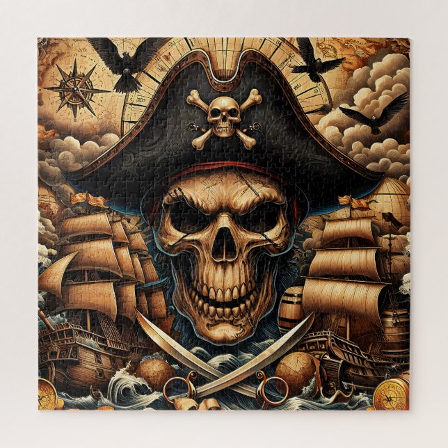 Quebra-cabeça da Caveira Pirata (Vertical)