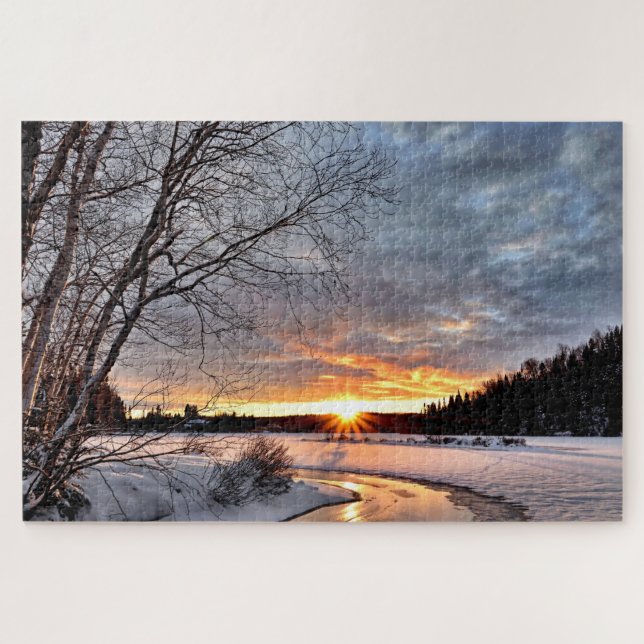 Quebra-cabeça da Cena de Neve na Paisagem de Inver (Horizontal)