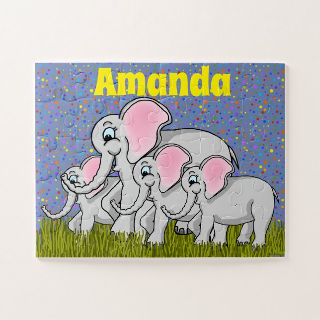 Quebra-cabeça da Família Elefante (Horizontal)