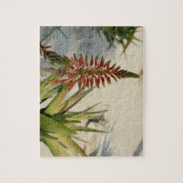 Quebra-cabeça da foto da flor da flor do aloés com