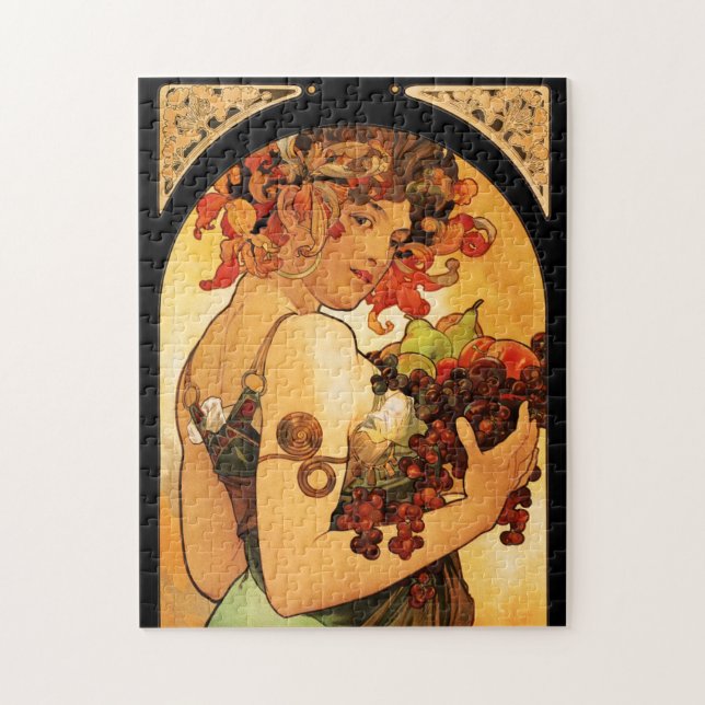 Quebra-cabeça da fruta de Alphonse Mucha (Vertical)