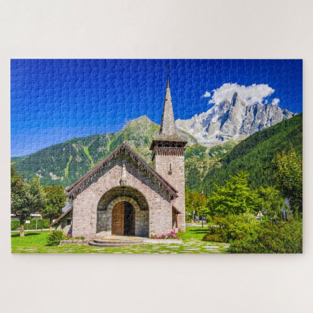 Quebra-cabeça da igreja Chamonix (Horizontal)