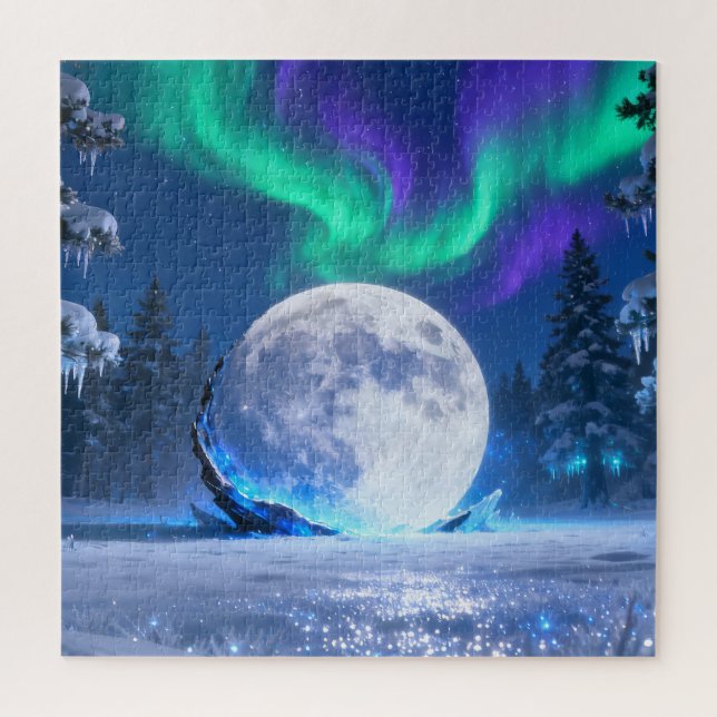 Quebra-cabeça da Lua Cheia Aurora (Vertical)