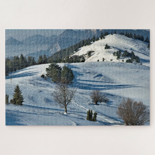 Quebra-cabeça da Montanha Cênica Coberta de Neve (Horizontal)