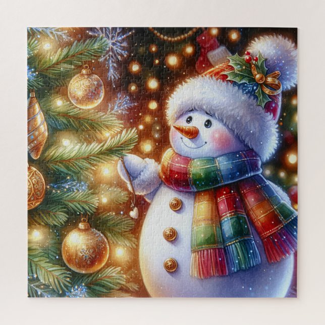 Quebra-cabeça da Mulher de Neve de Natal (Vertical)