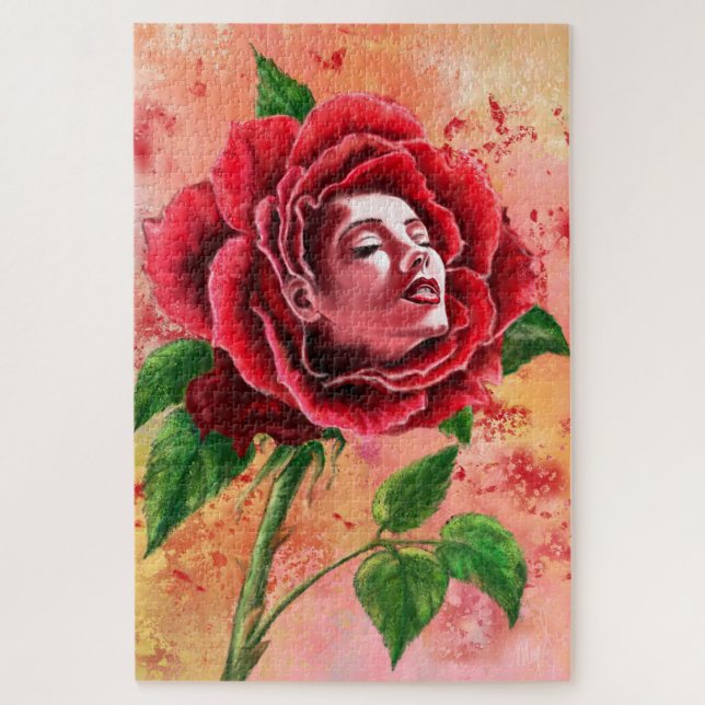 Quebra-cabeça da Mulher Rosa (Vertical)
