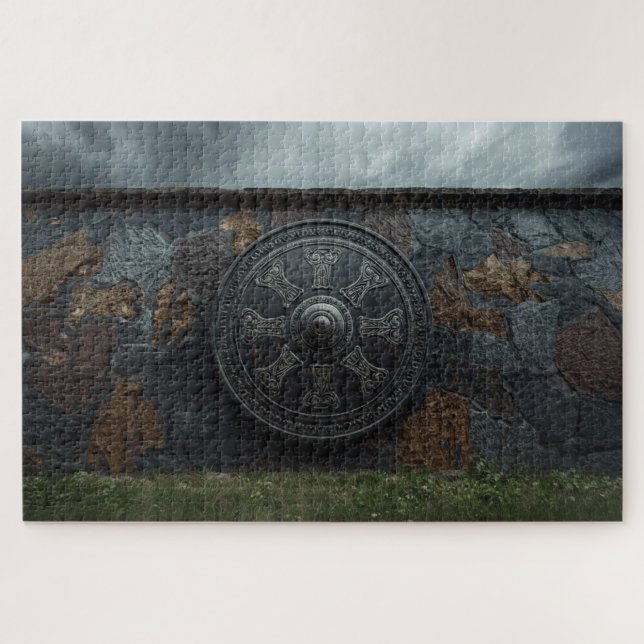 Quebra-Cabeça da Muralha de Escudos Viking (Horizontal)