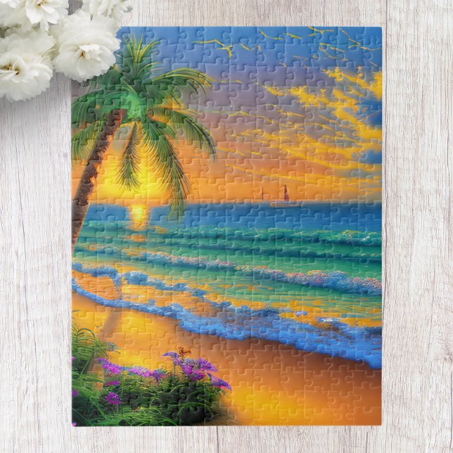 Quebra-cabeça da Paisagem da Praia Tropical (Criador carregado)