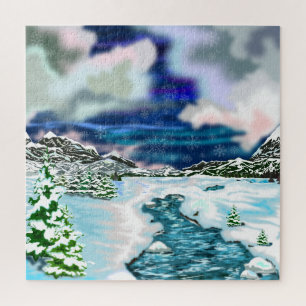 Quebra-cabeça da paisagem de inverno