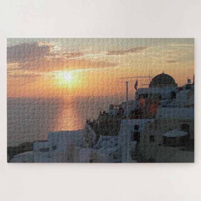 Quebra-cabeça da paisagem: Santorini Sunset (Horizontal)