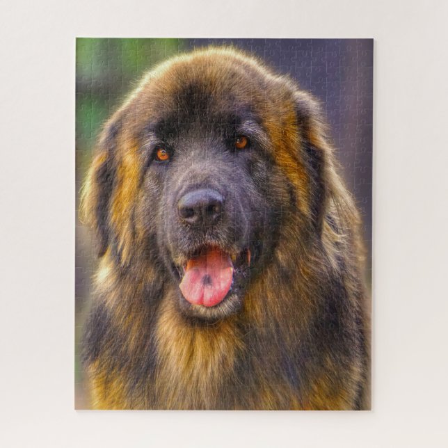Quebra-cabeça da raça de cães Leonberger. (Vertical)