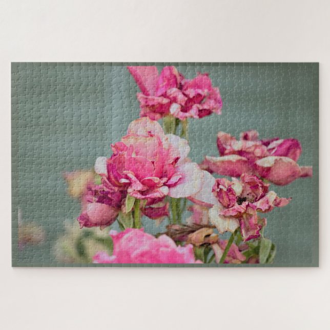 Quebra-cabeça da Rosa Rosa Antiga (Horizontal)