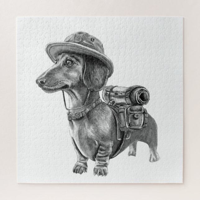 Quebra-cabeça Dachshund aventureiro (Vertical)