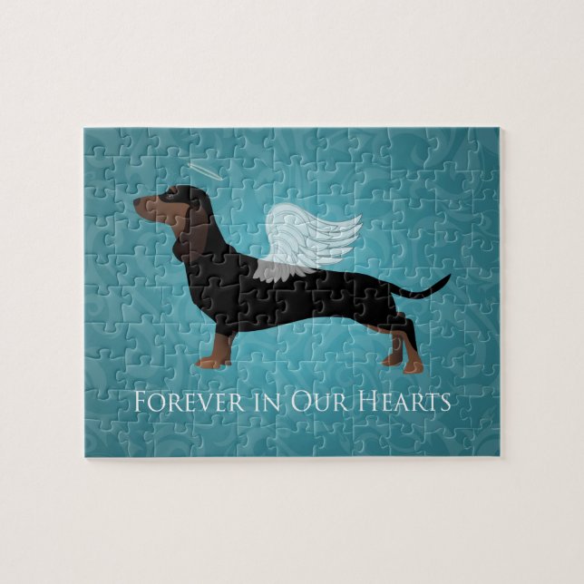 Quebra-cabeça Dachshund - Design Memorial Pet Loss (Horizontal)