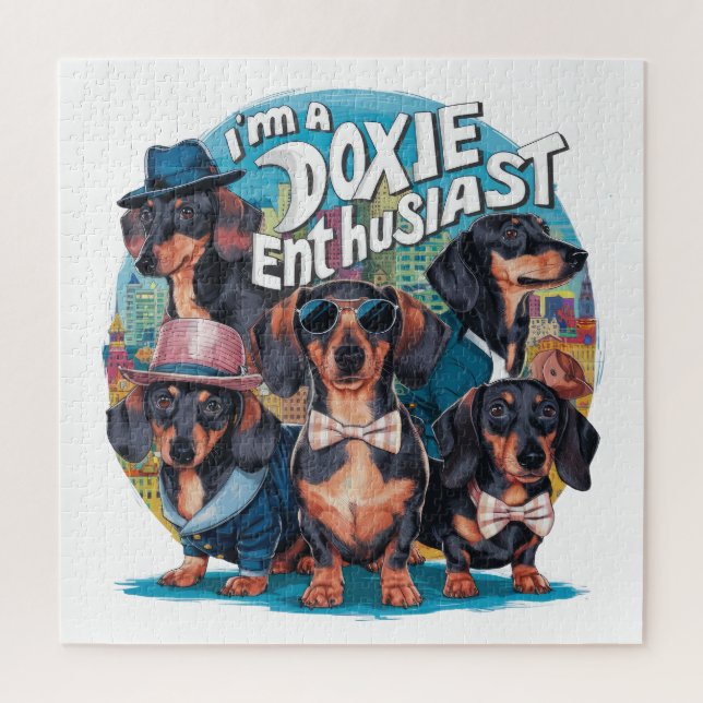 Quebra-cabeça Dachshund, sou um Entusiasta Doxie (Vertical)