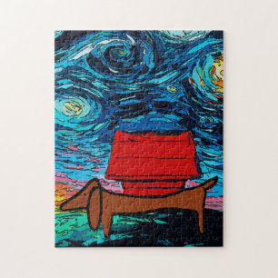 Quebra-cabeça Dachshund Starry Night