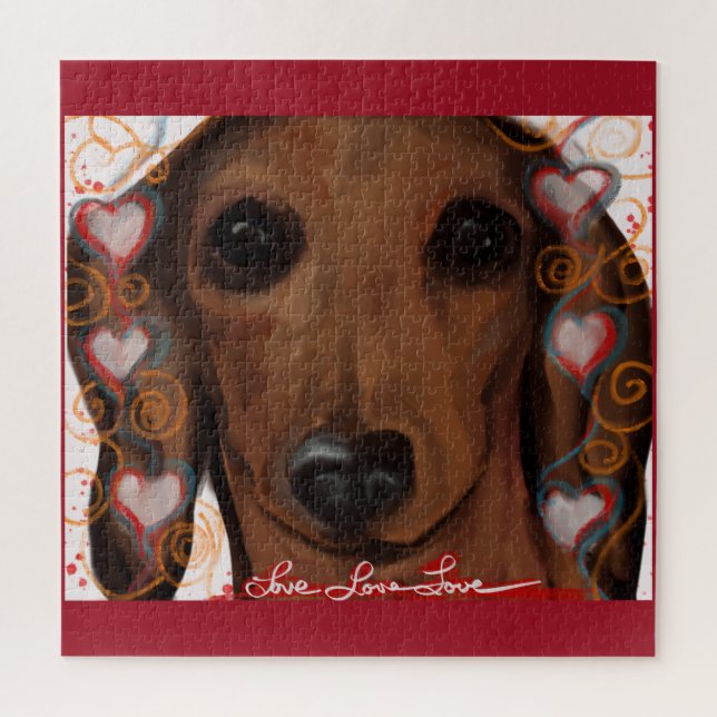 Quebra-cabeça Dachshund Vermelho (Vertical)