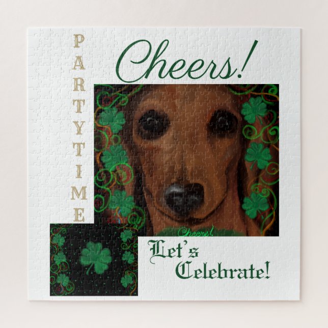 Quebra-cabeça Dachshund Vermelho (Vertical)