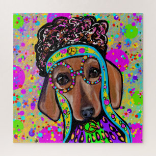 QUEBRA-CABEÇA DACHSHUND VERMELHO