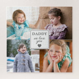 Quebra-cabeça Daddy We Love You 4 Kids Photo Collage
