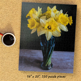 Quebra-cabeça Daffodils Vibrantes Continuam A Viver Aquarela