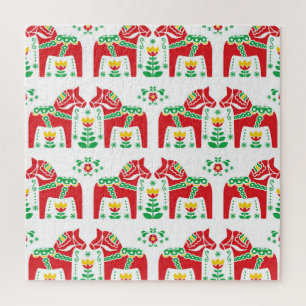 Quebra-cabeça Dala Horse Sueco: Arte Folk