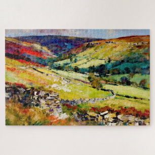 Quebra-cabeça "Dales in Bloom" - Uma paisagem de Yorkshire