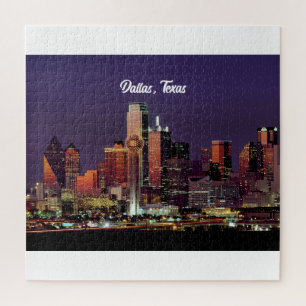 Quebra-cabeça Dallas, Texas skyline ao anoitecer