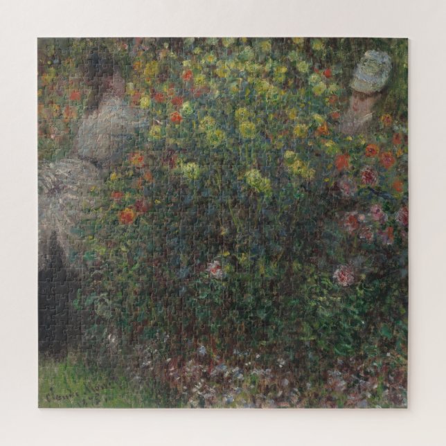 Quebra-cabeça Damas na Flores Monet 1875 (Vertical)