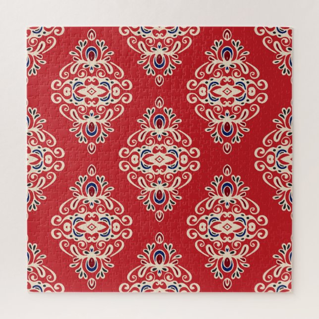 Quebra-cabeça Damask Vintage: Floreish Seamless Pattern. (Vertical)