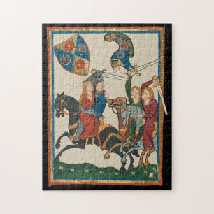 Quebra-cabeça Damsel Em Perigo, Arte Medieval Do Século 14