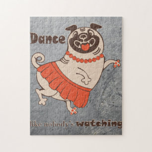 Quebra-cabeça Dança como se ninguém estivesse assistindo Pug Gir