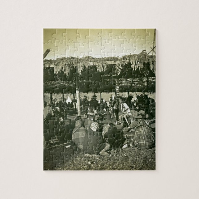 Quebra-cabeça dança de guerra Flathead do nativo americano de (Vertical)