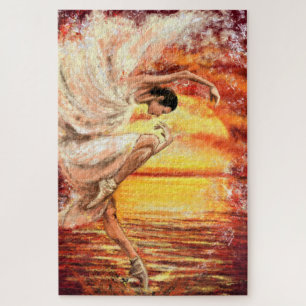 Quebra-cabeça Dançarina de Sunset Sea - Arte Original de Pintura