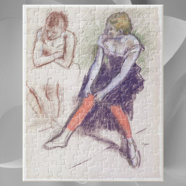 Quebra-cabeça Dançarino com Meias Vermelhas por Edgar Degas