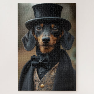 Quebra-cabeça Dapper Dachshund no Ataque Victoriano Elegante