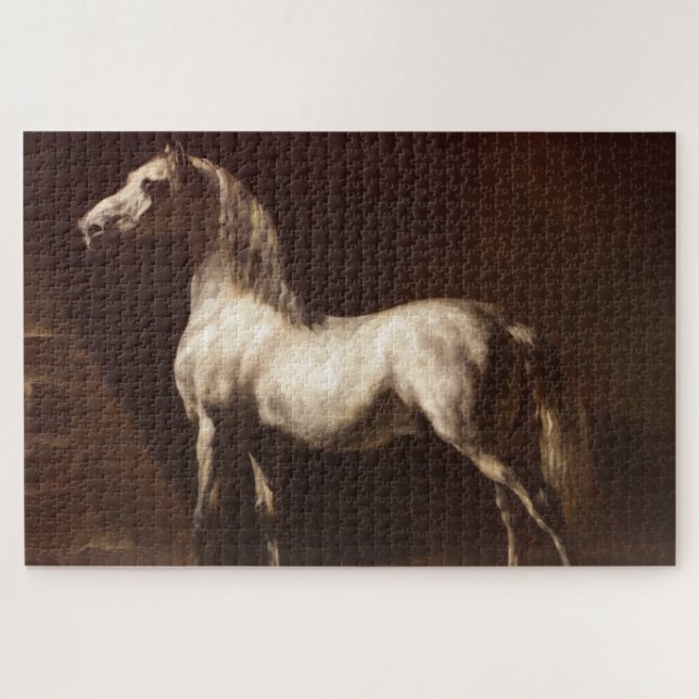 Quebra-cabeça Dapple Cinza Horse (por Théodore Géricault) (Horizontal)