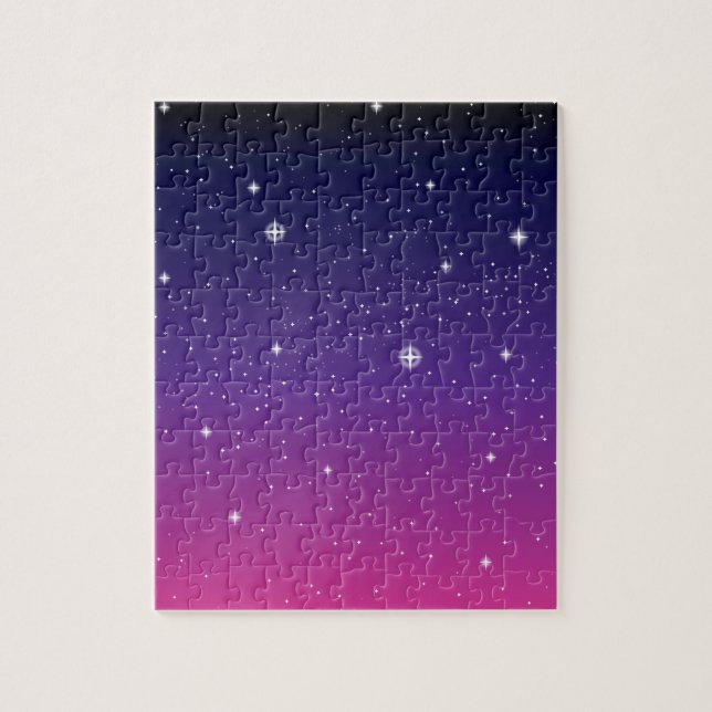 Quebra-cabeça Dark Purple Starry Night Sky (Vertical)