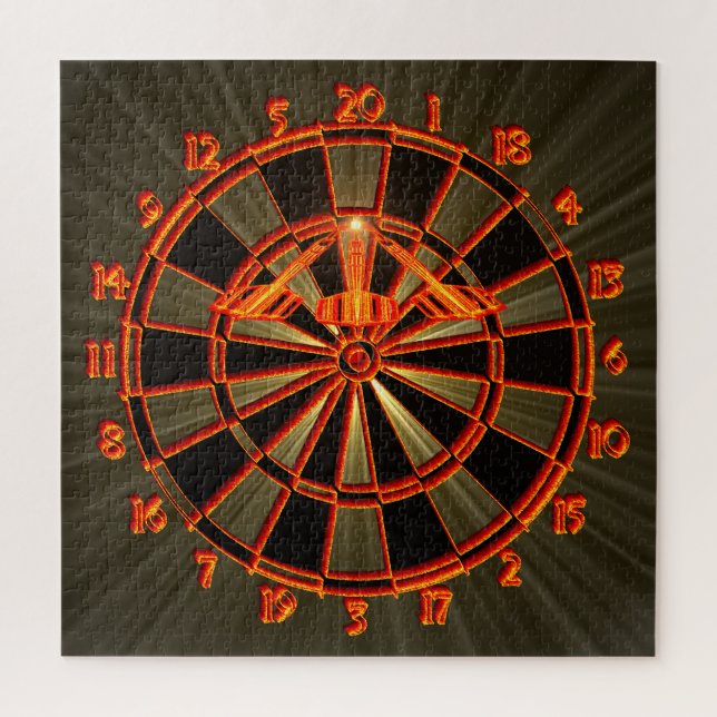Quebra-cabeça Dartboard mit Darts in die 180 Dartkunst (Vertical)