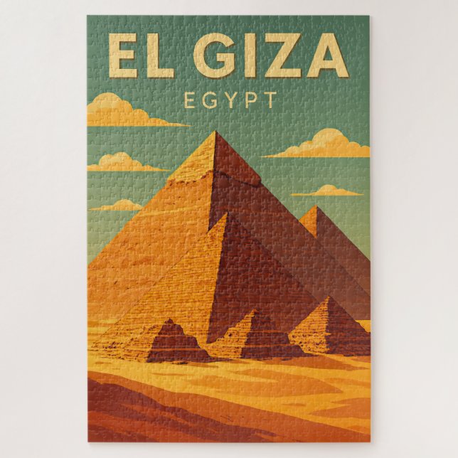 Quebra-cabeça das Pirâmides de Gizé Vintage – Retr (Vertical)