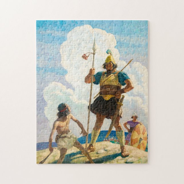 Quebra-cabeça David e Golias, 1940, por Newell Convers Wyeth (Vertical)