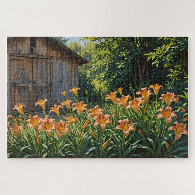 Quebra-cabeça Daylily e Shed (Horizontal)