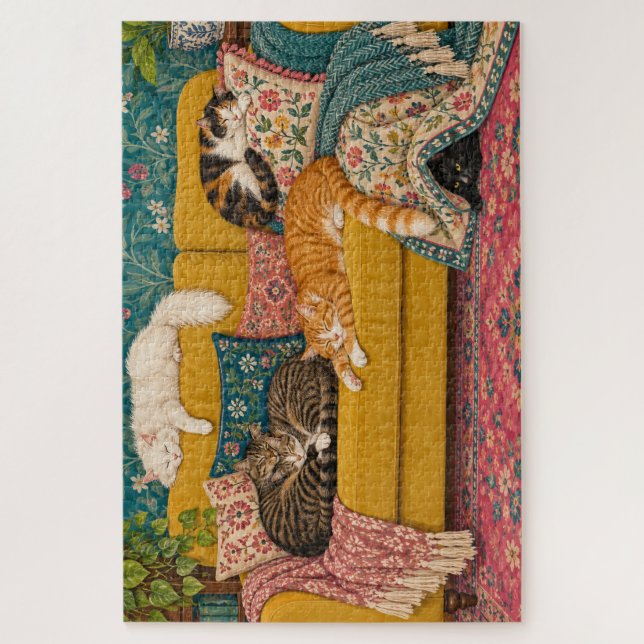 quebra-cabeça de 1000 peças de gatos artísticos (Vertical)